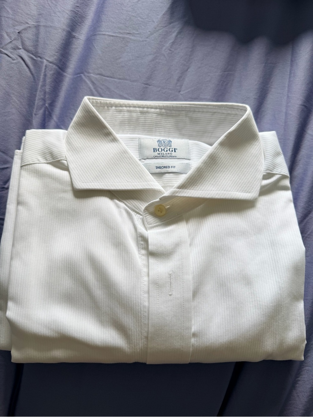 Boggi Milano White Tailored Fit Men’s Dress Shirt